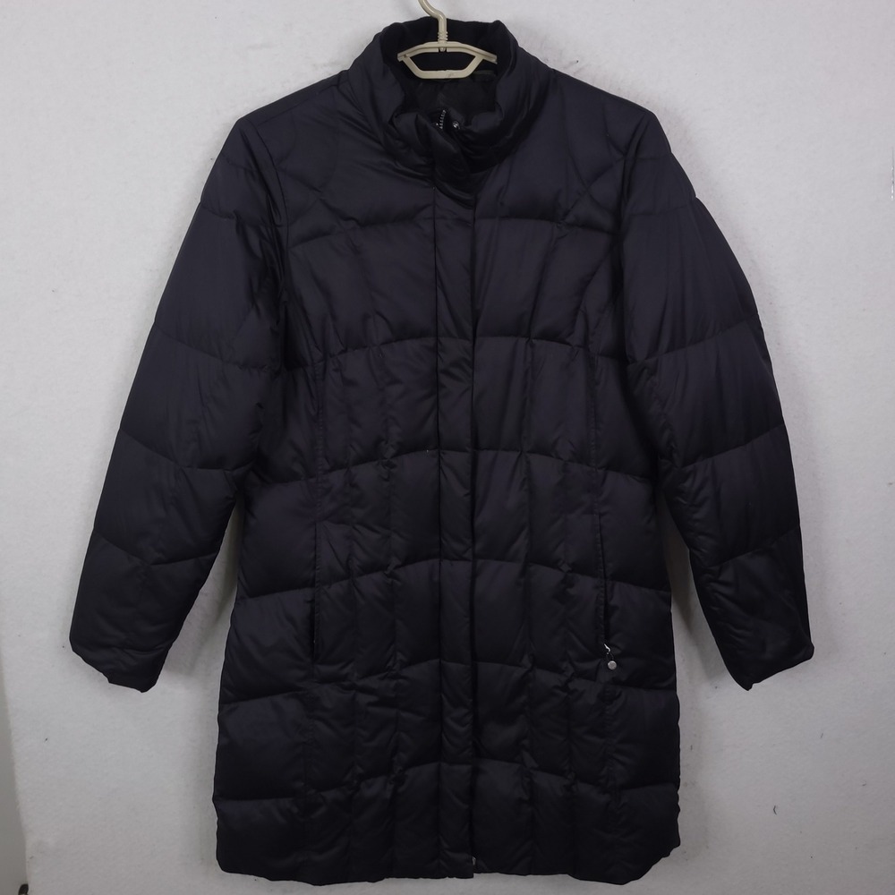 Eddie Bauer Down Parka Womens Medium Black EB550 Sun Valley Puffer Coat